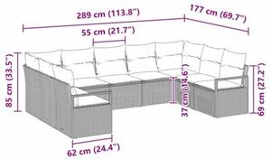 Zestaw Mebli Ogrodowych Komplet Wypoczynkowy Z Poduszkami 9-Częściowy Brązowy Rattan Na Taras Balkon Ogród