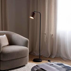 New Works Lampa stojąca Material, ciemne drewno, salon / jadalnia, metal, nowoczesny
