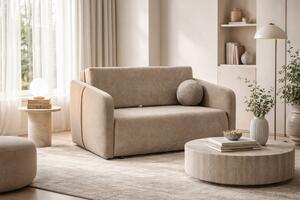 Sofa Zeldia 155 z funkcją spania - brązowy szenil hydrofobowy Spring 1110