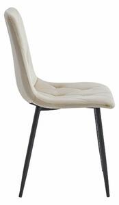 MebleMWM Krzesła tapicerowane LIBRA 3874 | Welur | Beżowy | 4 sztuki