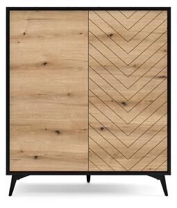 Stylowa komoda do salonu Diana II 104 cm czarny/dąb evoke