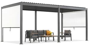 Pergola tarasowa wolnostojąca Lagos 3x6 z roletami na boki o długości 3m Garden Point antracytowo - biała