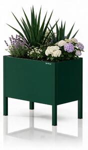 Osłona donica na kwiaty metalowa mała butelkowa zieleń: DAISY 400 x 350 x 250 mm