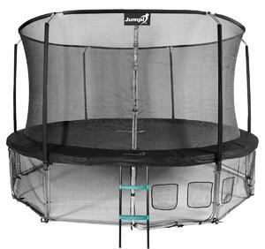 Trampolina Ogrodowa Jumpi 435cm/14FT Maxy Comfort Czarna Z Wewnętrzną Siatką