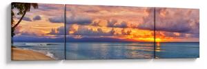 Obraz - Zachód słońca na plaży (170x50 cm)