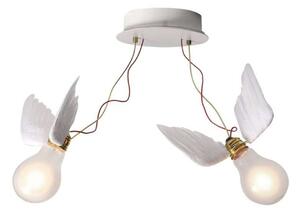 Lampy sufitowe Ingo Maurer, Lucellino Doppio, ściemnialny, biały, salon, design