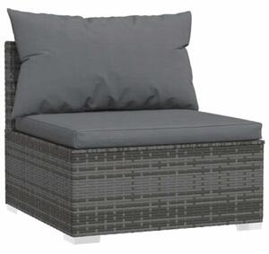 Zestaw Mebli Ogrodowych Komplet Wypoczynkowy Z Poduszkami 5-Częściowy Szary Rattan Na Taras Balkon Ogród
