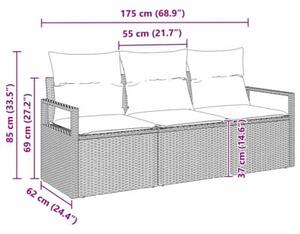 Zestaw Mebli Ogrodowych Komplet Wypoczynkowy 3-Częściowy Brązowy Rattan Na Taras Balkon Ogród