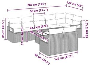 Zestaw Mebli Ogrodowych Komplet Wypoczynkowy 9-Częściowy Brązowy Rattan Na Taras Balkon Ogród