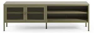 Zielona metalowa szafka pod TV 160x50x35 cm Fayna – Marckeric