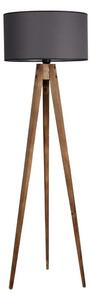 Czarna/brązowa lampa stojąca z tekstylnym kloszem (wysokość 153 cm) Tripod – Opviq lights
