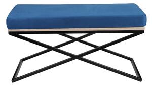 Stolik ławka Linda 45x90, pufa do salonu, siedzisko ze stolikiem, ławka loft, dwuosobowa, z poduszką, minimalistyczna, czarna