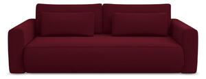 Bordowa aksamitna rozkładana/ze schowkiem sofa 238 cm Kapua – Makamii