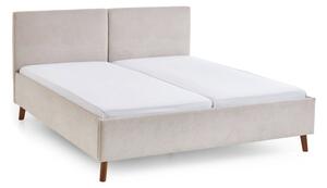 Beżowe tapicerowane łóżko dwuosobowe ze stelażem 160x200 cm Piano – Meise Möbel