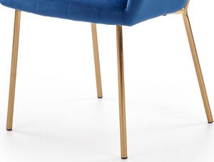 Krzesło tapicerowane K306 glamour - granatowe / złote nogi