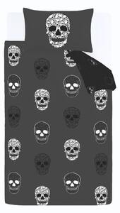 Ciemnoszara pościel dziecięca jednoosobowa 135x200 cm Skulls – Catherine Lansfield