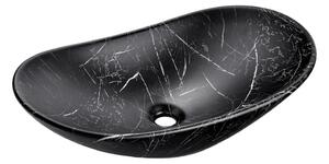 COMAD COMAD UN-LENA-MB2 - Umywalka nablatowa LENA 61,5x36 cm ceramika/matowy czarny CM0020