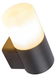 Nowoczesna lampa ścienna zewnętrzna czarna z opalem IP44 - Odense
