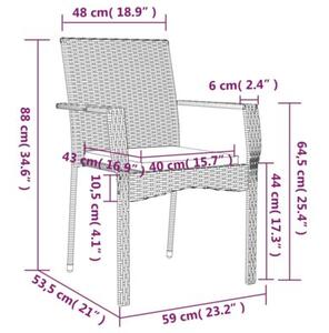 Zestaw Mebli Ogrodowych Komplet Wypoczynkowy Z Poduszkami 3-Częściowy Rattan Na Taras Balkon Ogród
