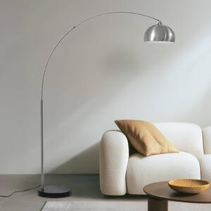 Lampa łukowa - lampa stojąca Hernando Lindby, aluminiowy / szary / cynkowy, salon / jadalnia, metal, nowoczesny