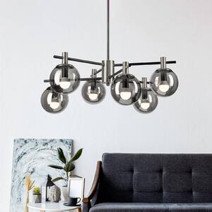 Lampa sufitowa Lilou Lamkur, możliwość ściemniania, aluminiowy / szary / cynkowy, salon / jadalnia, szkło