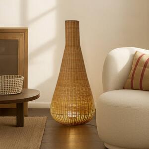 Lampa stojąca Takeo Lucande, jasne drewno, salon / jadalnia, drewno, nowoczesny