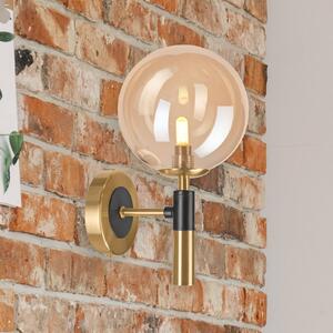 Lamkur Lighting Kinkiet Natalia, 1-punktowa, szkło, złoty