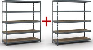 Regał półkowy 1+1 GRATIS, 1786x1600x600 mm, nośność 350 kg