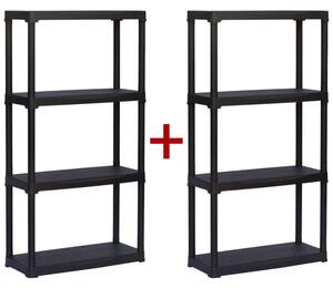 Regał plastikowy TEMPO 1+1 GRATIS, 1320x700x300 mm, 4 półki