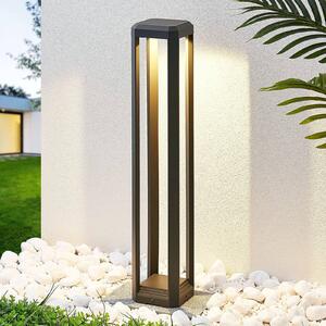 Słupek oświetleniowy LED Fery Lucande, aluminiowy / szary / cynkowy, aluminium, nowoczesny
