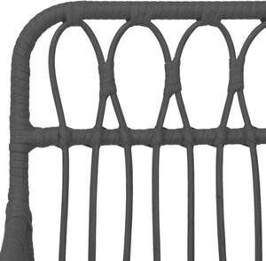 Krzesła ogrodowe, 2 szt., czarne, 56x64x80 cm, rattan pe