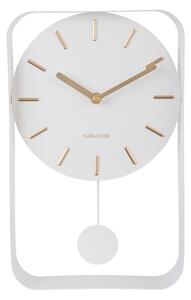 Karlsson KA5796WH Designerski zegar ścienny z wahadłem, 33 cm