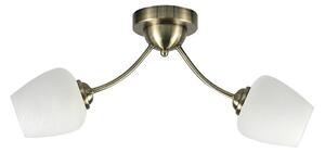Candellux Żyrandol natynkowy ZINA 2xE27/40W/230V mosiądz/biały CA0974
