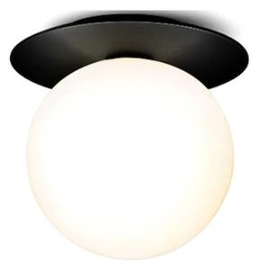 Plafon sufitowy - White Ball Black, mleczna kula 15cm domodes