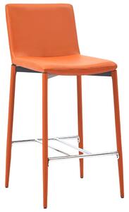 Krzesła barowe, 6 szt., pomarańczowe, sztuczna skóra