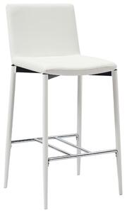Krzesła barowe, 6 szt., białe, sztuczna skóra