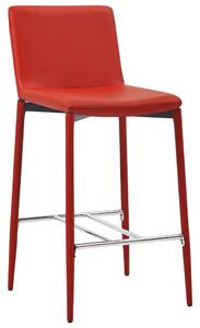 Krzesła barowe, 6 szt., czerwony, sztuczna skóra