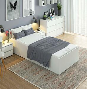 Łóżko z materacem i pojemnikiem białe 120x200 - Tamlin 3X