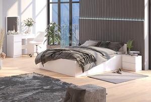 Białe nowoczesne łóżko z pojemnikiem i materacem 140x200 - Tamlin 3X