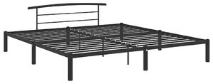 Czarne duże łóżko metalowe w stylu loft 180 x 200 cm - Veko