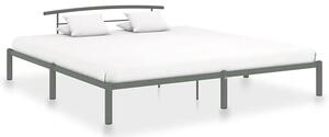 Szare metalowe łóżko dla dwóch osób 180 x 200 cm - Veko