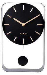 Karlsson KA5796BK Designerski zegar ścienny z wahadłem, 33 cm