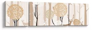 Obraz - Ilustrowany las (170x50 cm)
