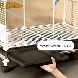 Klatka Dla Ptaków Nuxie PX2 Z Tackami 90X75X37CM Woliera z Kółkami