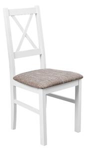 Drewniane krzesło do kuchni jadalni Biały/Beż