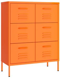 Pomarańczowa stalowa szafka z 6 szufladami - Garu 5X