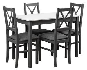 Stół z 4 krzesłami biały do kuchni jadalni L001
