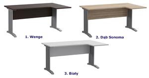 Prawostronne narożne biurko z metalowymi nogami wenge - Gispik 3X