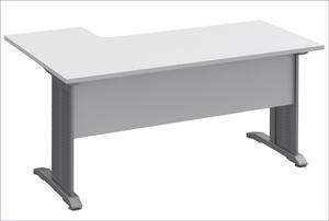 Białe prawostronne biurko narożne - Gispik 3X