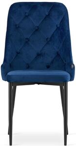 Granatowe pikowane krzesło - Hamza 3X
